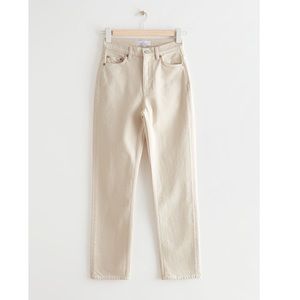 & Other Stories Cream High Waisted Jeans SZ 26